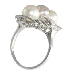 Bague de fiançailles diamant et perle