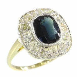 Bague de fiançailles diamant et saphir