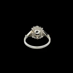 Bague de fiançailles en filigrane avec plaque de diamant Art Déco