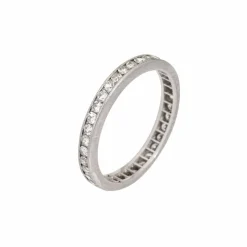 Bague de fiançailles en platine avec diamants de style édouardien antique, bijou d'éternité