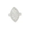 Bague de fiançailles forme marquise sertie de diamants en or gris