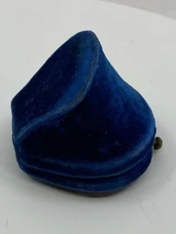 Bague de fiançailles émail bleu et diamants