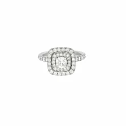 Bague de fiançailles or blanc diamants