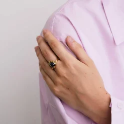 Bague de fiançailles or jaune et saphir Ceylan