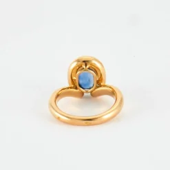 Bague de fiançailles or jaune et saphir Ceylan