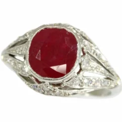 Bague de fiançailles Rubis birman