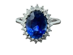 Bague de fiançailles saphir naturel certifié 3,27 carats