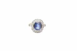 Bague de fiançailles saphir 3,15cts et diamants