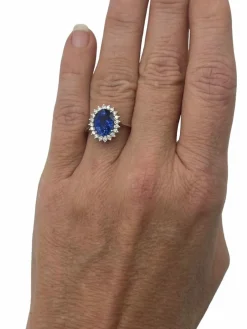 Bague de fiançailles saphir naturel certifié 3,27 carats