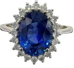 Bague de fiançailles saphir naturel certifié 3,27 carats
