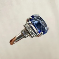 Bague de Fiançailles Saphir, diamants