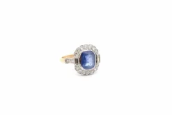 Bague de fiançailles saphir 3,15cts et diamants