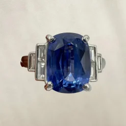 Bague de Fiançailles Saphir, diamants