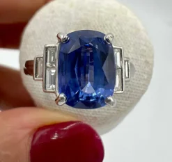 Bague de Fiançailles Saphir, diamants