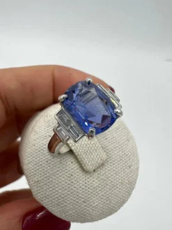Bague de Fiançailles Saphir, diamants