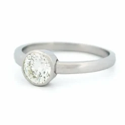 Bague de fiançailles solitaire diamant platine