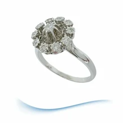 Bague de fiançailles Vintage or gris diamants
