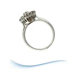 Bague de fiançailles Vintage or gris diamants