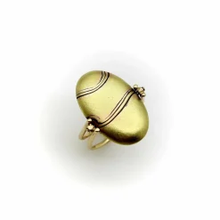 Bague de galets mokume en or Carrie Adell vintage