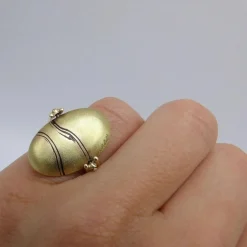 Bague de galets mokume en or Carrie Adell vintage