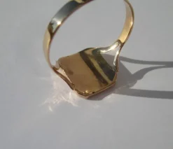 Bague de mariage régionale XIXe pensée émail or rose