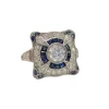 Bague de style Art déco en platine, diamants, saphirs
