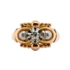 Bague de style Art Déco en Or Jaune 18 Carats avec Trois Diamants de 0,7 Carat