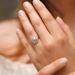Bague de style Art Déco Platine Diamants