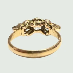 Bague de style ART DECO en or et platine vues avec diamants