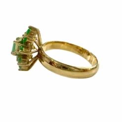 Bague de style contemporain du XXe siècle en or 18 kt avec émeraudes de 1,05 ct