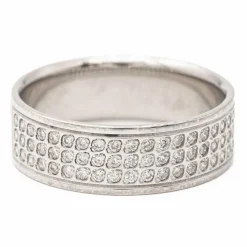 Bague demi alliance Or blanc Diamant