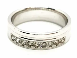 Bague Demi alliance Or blanc Diamant