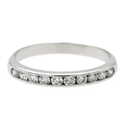Bague Demi alliance Or blanc Diamant