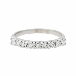 Bague Demi alliance Or blanc Diamant