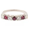 Bague demi alliance Or blanc Rubis