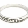Bague demi alliance Or blanc Diamant