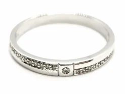 Bague demi alliance Or blanc Diamant