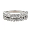 Bague Demi alliance Or blanc, Platine Diamant