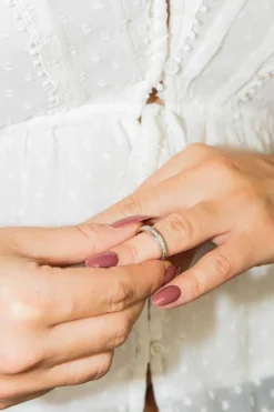 Bague Demi alliance Or blanc Diamant