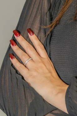 Bague Demi alliance Or blanc Diamant