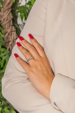 Bague Demi alliance Or blanc Diamant