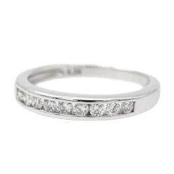 Bague Demi alliance Or blanc Diamant