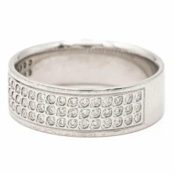Bague demi alliance Or blanc Diamant