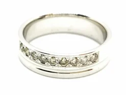 Bague Demi alliance Or blanc Diamant