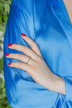 Bague Demi alliance Or blanc Diamant