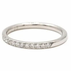 Bague demi alliance Or blanc Diamant