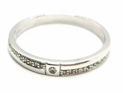 Bague demi alliance Or blanc Diamant