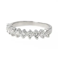 Bague Demi alliance Or blanc Diamant