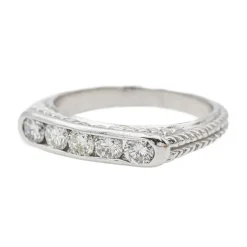 Bague Demi alliance Or blanc Diamant