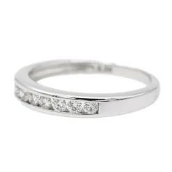 Bague Demi alliance Or blanc Diamant